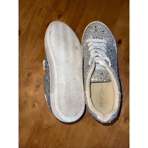 Betsey Johnson Sidny Silver Glitter Sneakers Women's Size 8 - Picture 11 of 11